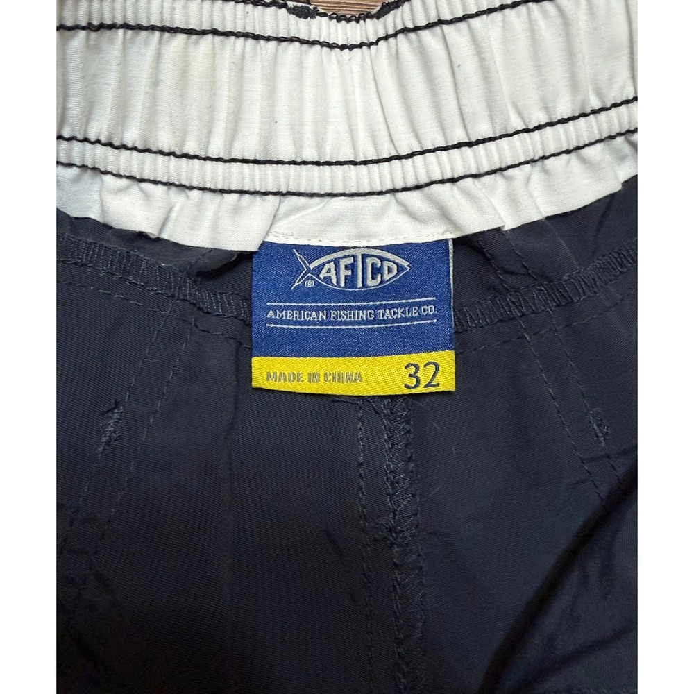 AFTCO Mens The Original Fishing 5" Shorts Navy Blue Nylon Utility Cargo Size 32 - Picture 5 of 9